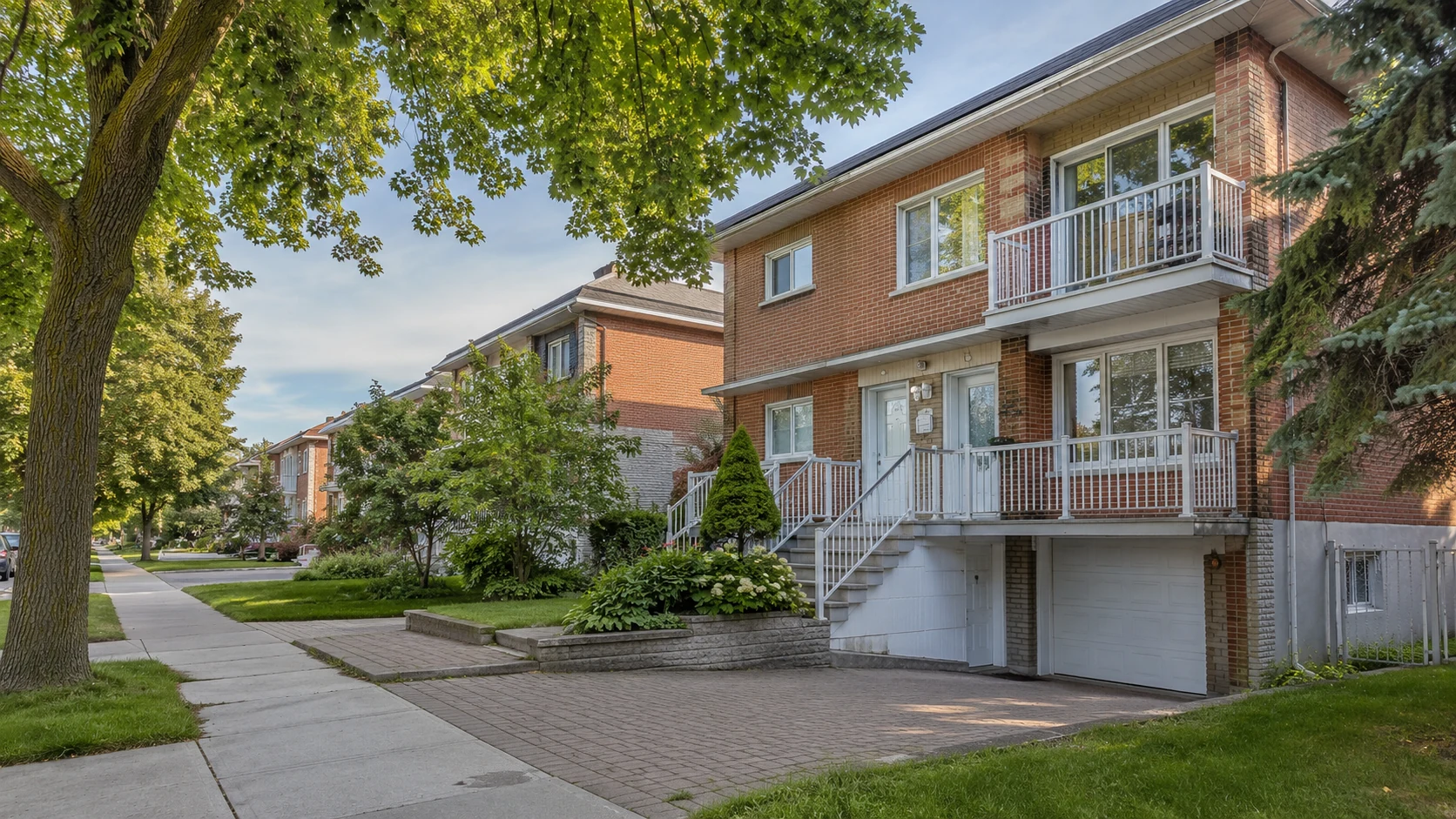 Propriété résidentielle dans un quartier arboré d’Anjou et de Saint-Léonard.