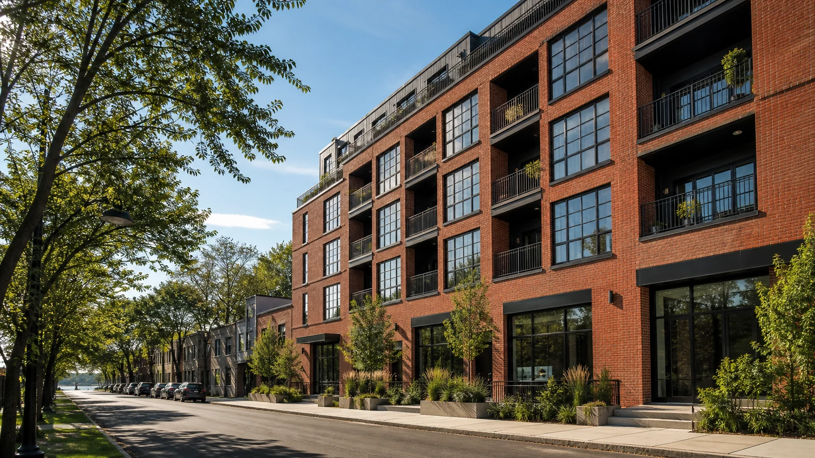 Immeuble de copropriétés contemporain intégré à une rue du Sud-Ouest.